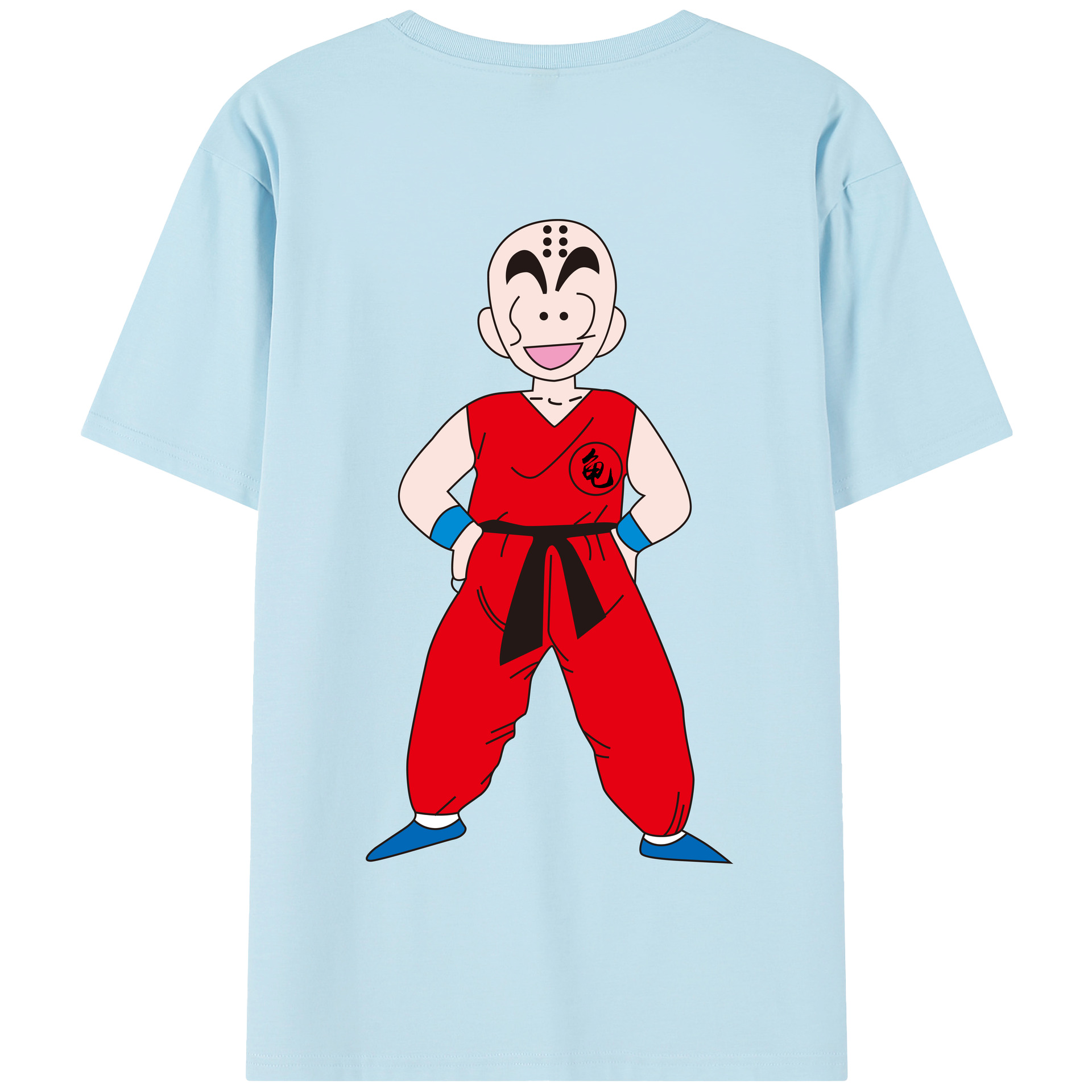 （画像用） ドラゴンボール クリリン DRAGON BALL krillin 綿100％半袖Tシャツ（背面プリント）